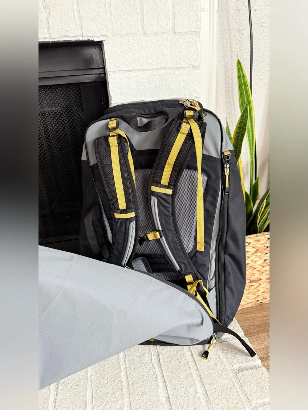 REI Co-op Travel Backpack Carry On Gray Black Clamshell Hiking Laptop Bag